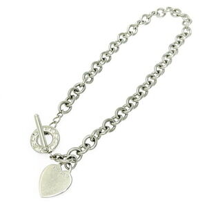 TIFFANY Co Silver Heart Toggle Ring Necklace